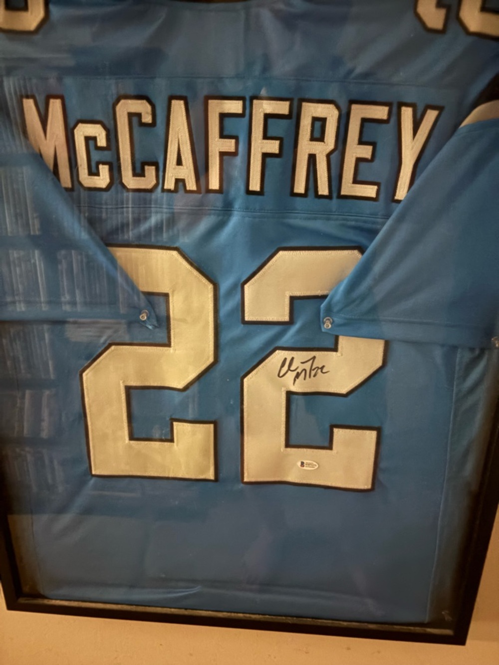 Christian McCaffrey Autographed #22 Carolina panthers jersey